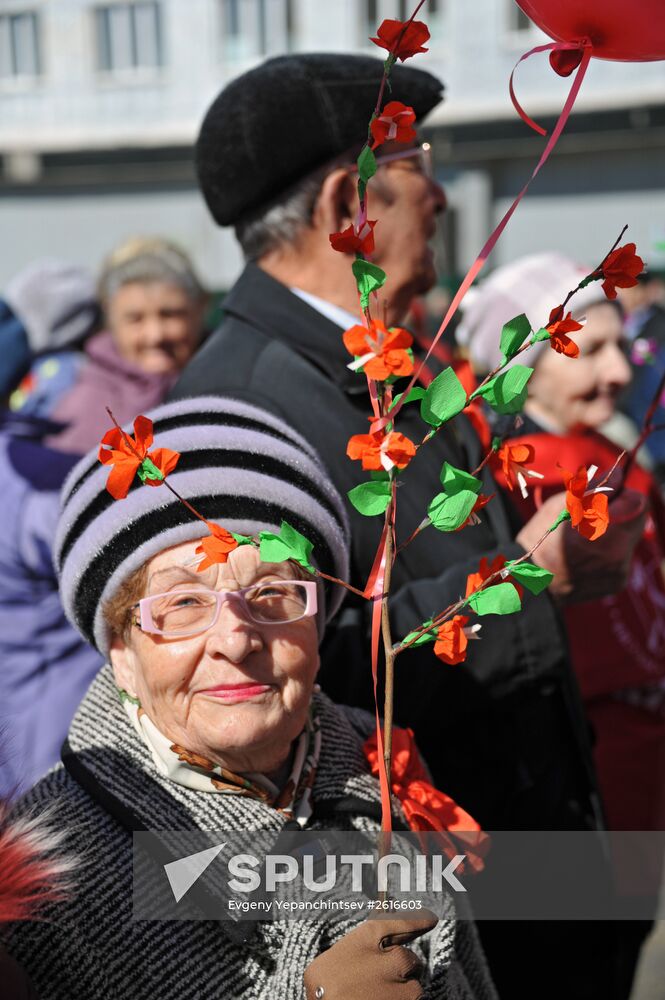 May Day marches across Russia