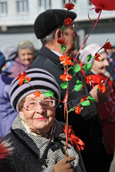 May Day marches across Russia