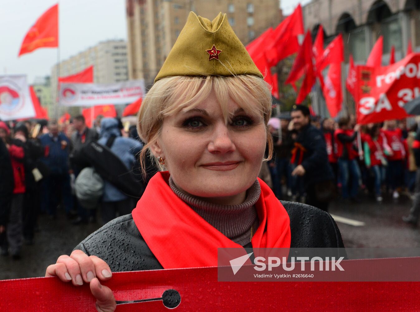 Communist march and rally in Moscow