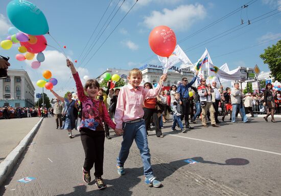 May Day marches in Russia