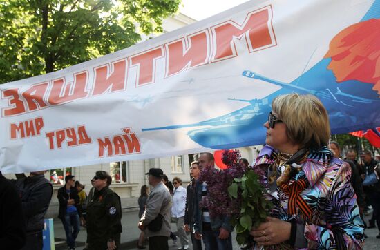 May Day marches across Russia