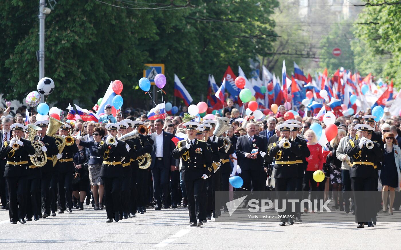 May Day marches across Russia