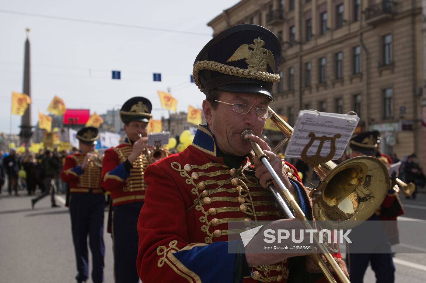 May Day marches across Russia