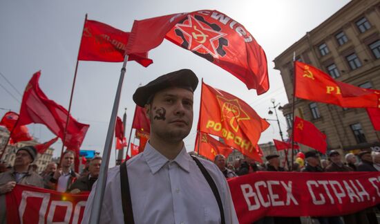 May Day marches across Russia