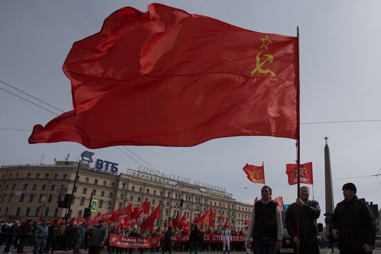 May Day marches across Russia