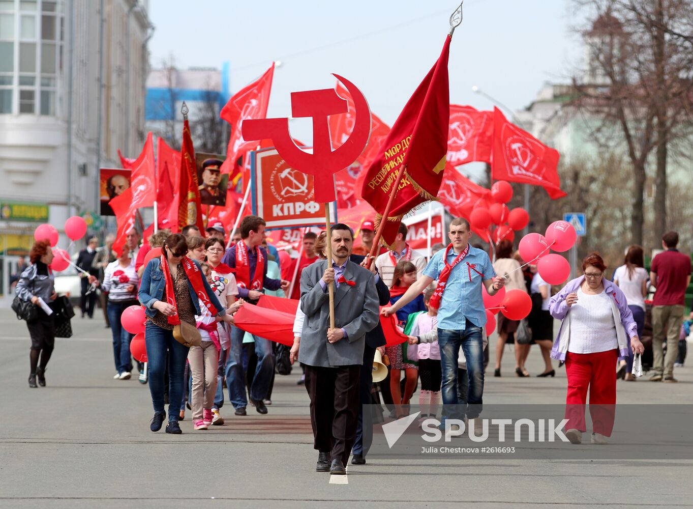 May Day marches across Russia