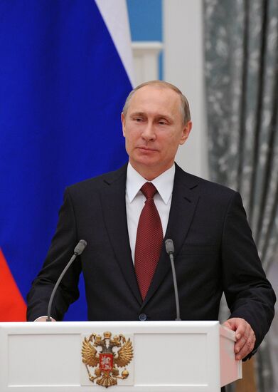 President Vladimir Putin presents Hero of Labor medals