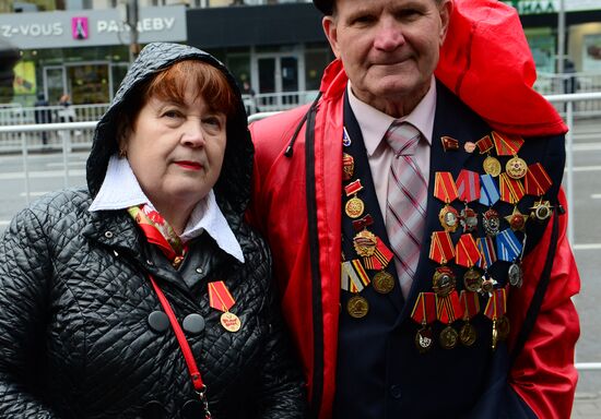 Communist march and rally in Moscow