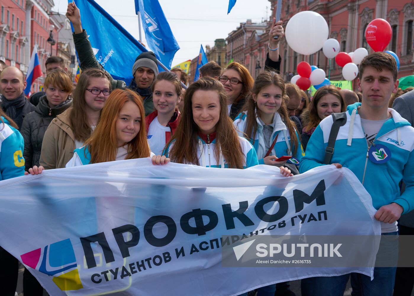 May Day marches across Russia