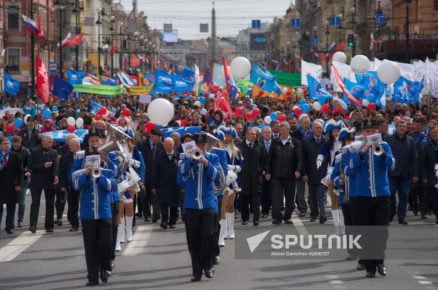 May Day marches across Russia