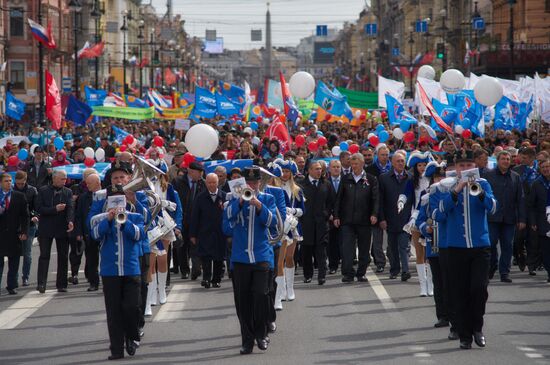 May Day marches across Russia