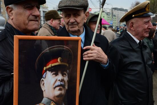 Communist march and rally in Moscow