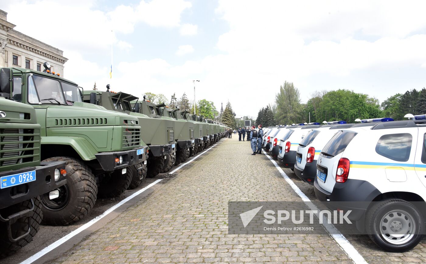 Military equipment inspection on Kulikovo Polye, Odessa
