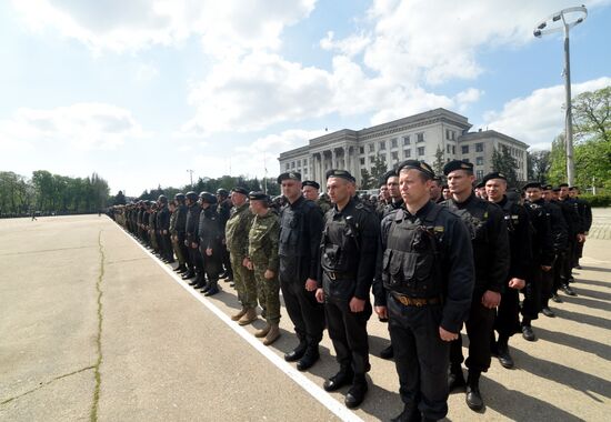 Military equipment inspection on Kulikovo Polye, Odessa
