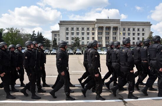 Military equipment inspection on Kulikovo Polye, Odessa