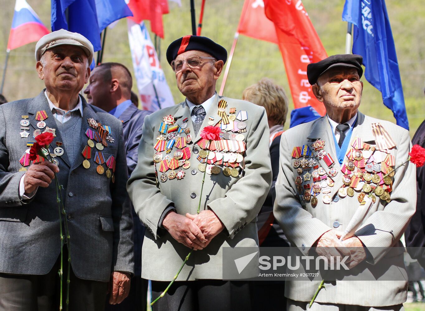 May day meeting of veteran partisans in Crimea