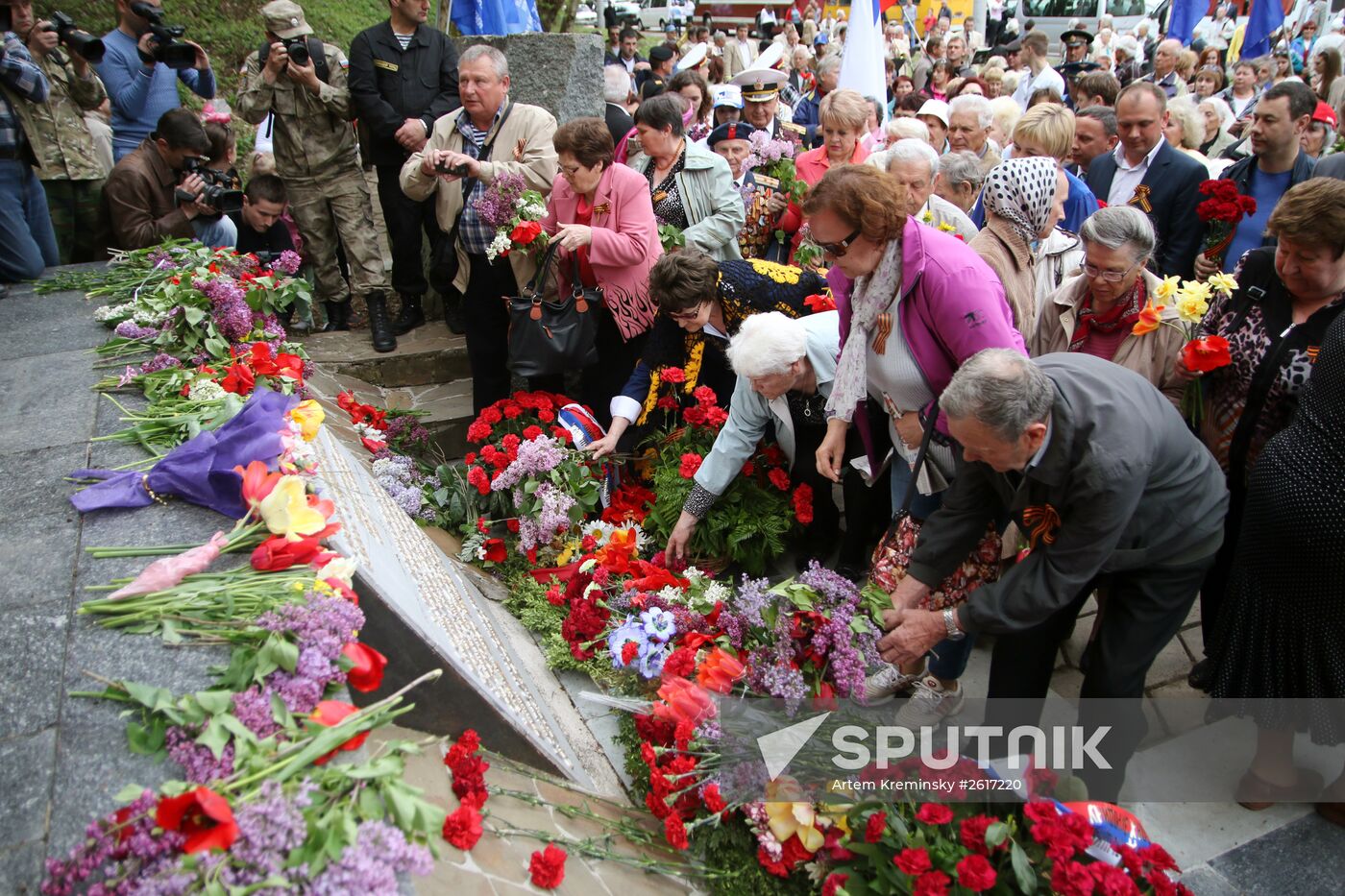 May day meeting of veteran partisans in Crimea
