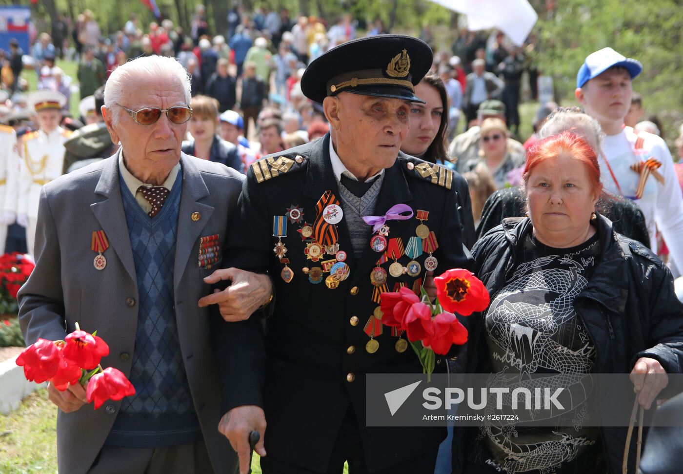 May day meeting of veteran partisans in Crimea