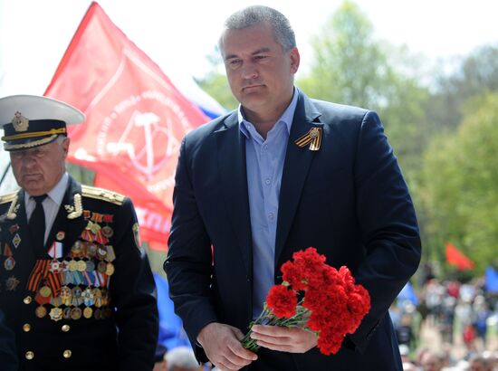 May day meeting of veteran partisans in Crimea