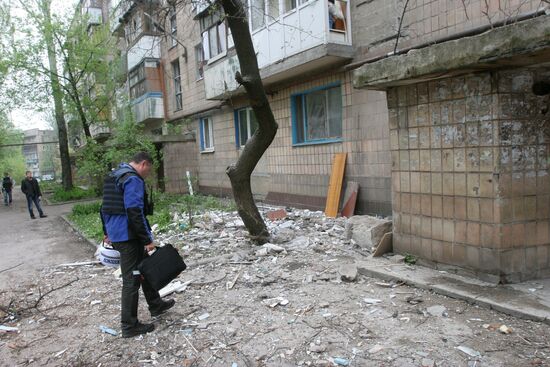 Donetsk after shelling