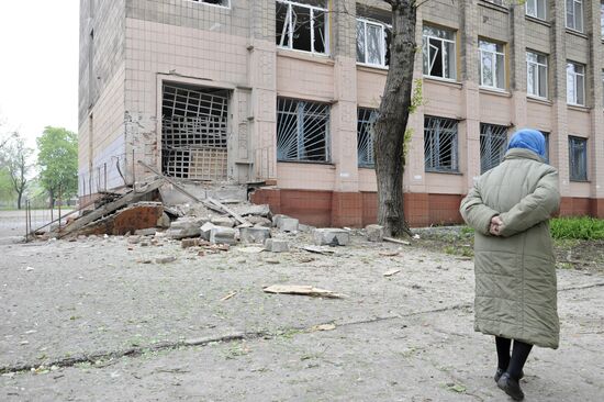 Donetsk after shelling