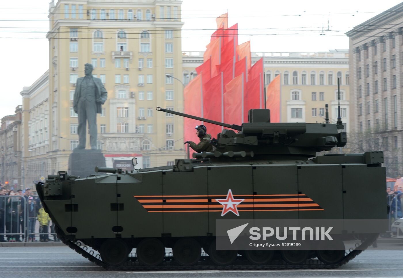 Moscow. Rehearsal for parade marking 70th anniversary of victory in the Great Patriotic War