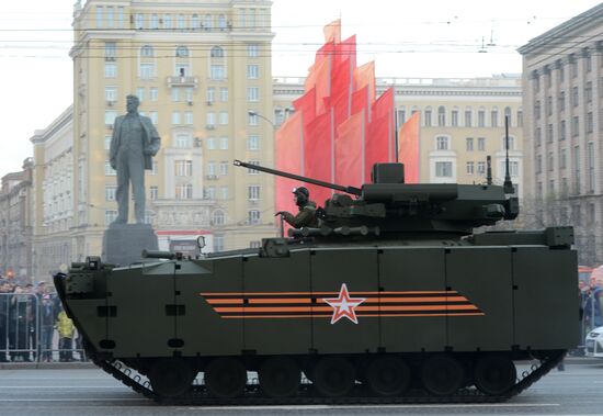 Moscow. Rehearsal for parade marking 70th anniversary of victory in the Great Patriotic War