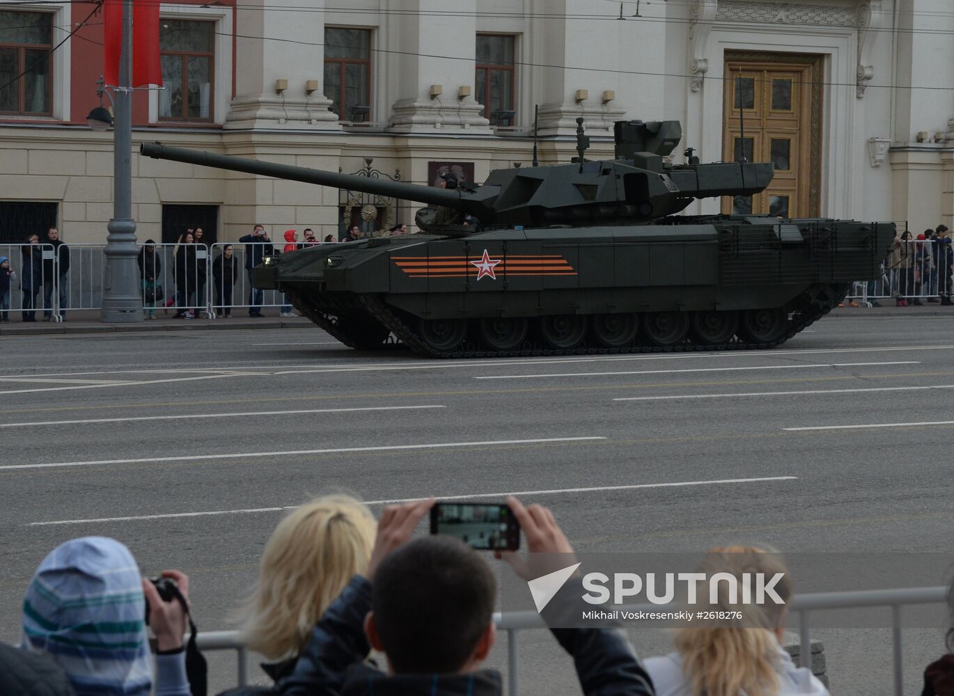 Moscow. Rehearsal for parade marking 70th anniversary of victory in the Great Patriotic War
