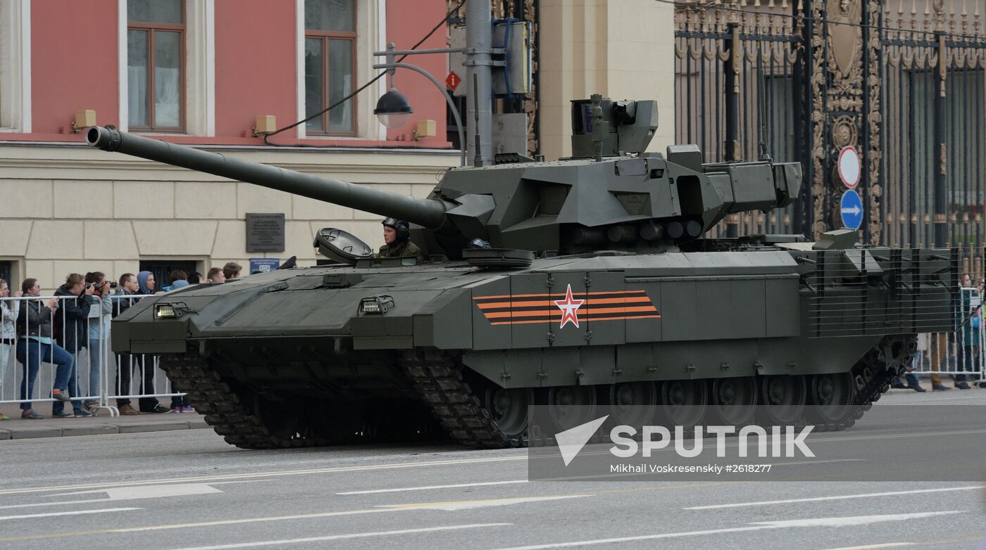 Moscow. Rehearsal for parade marking 70th anniversary of victory in the Great Patriotic War