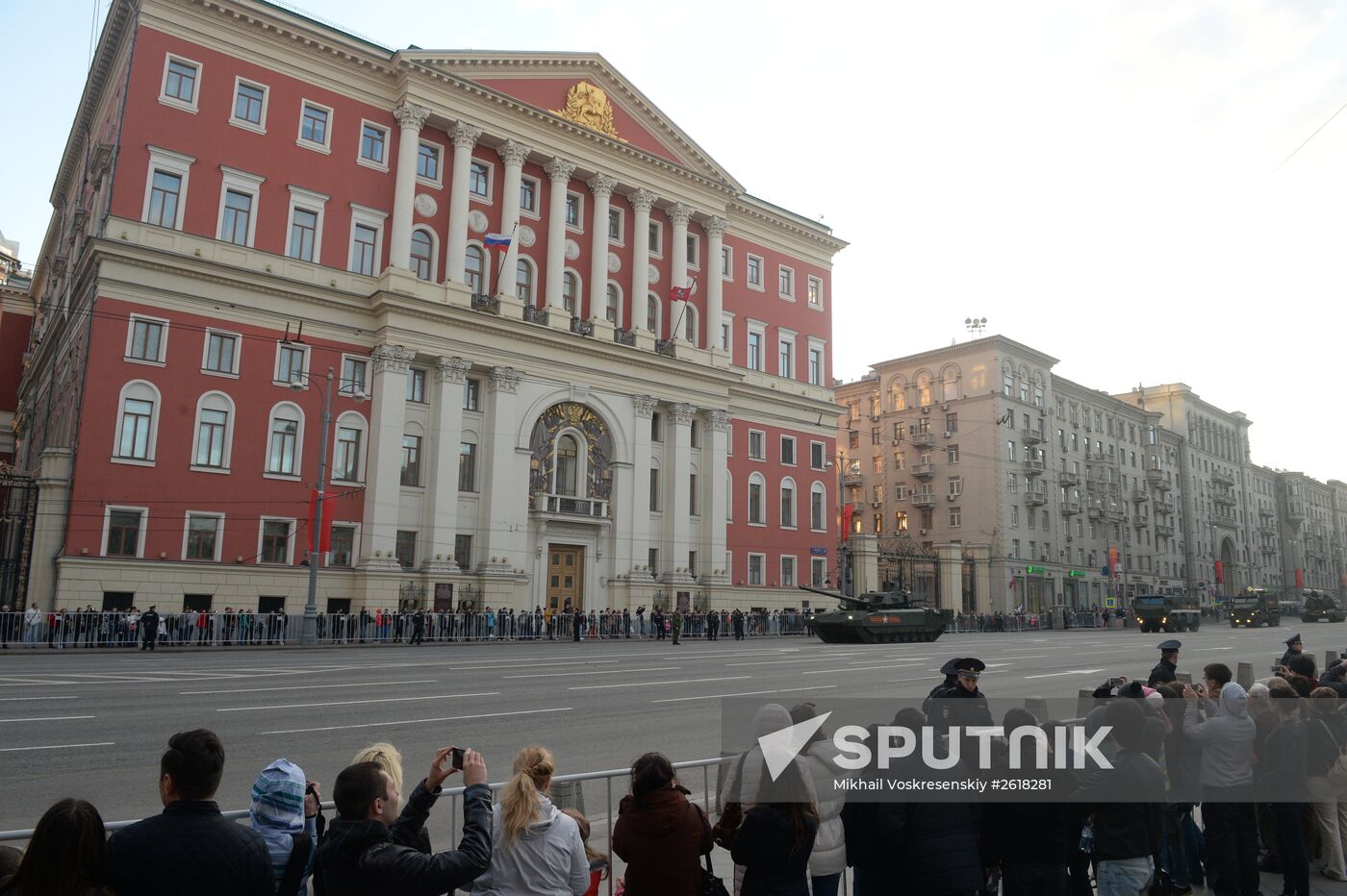 Moscow. Rehearsal for parade marking 70th anniversary of victory in the Great Patriotic War