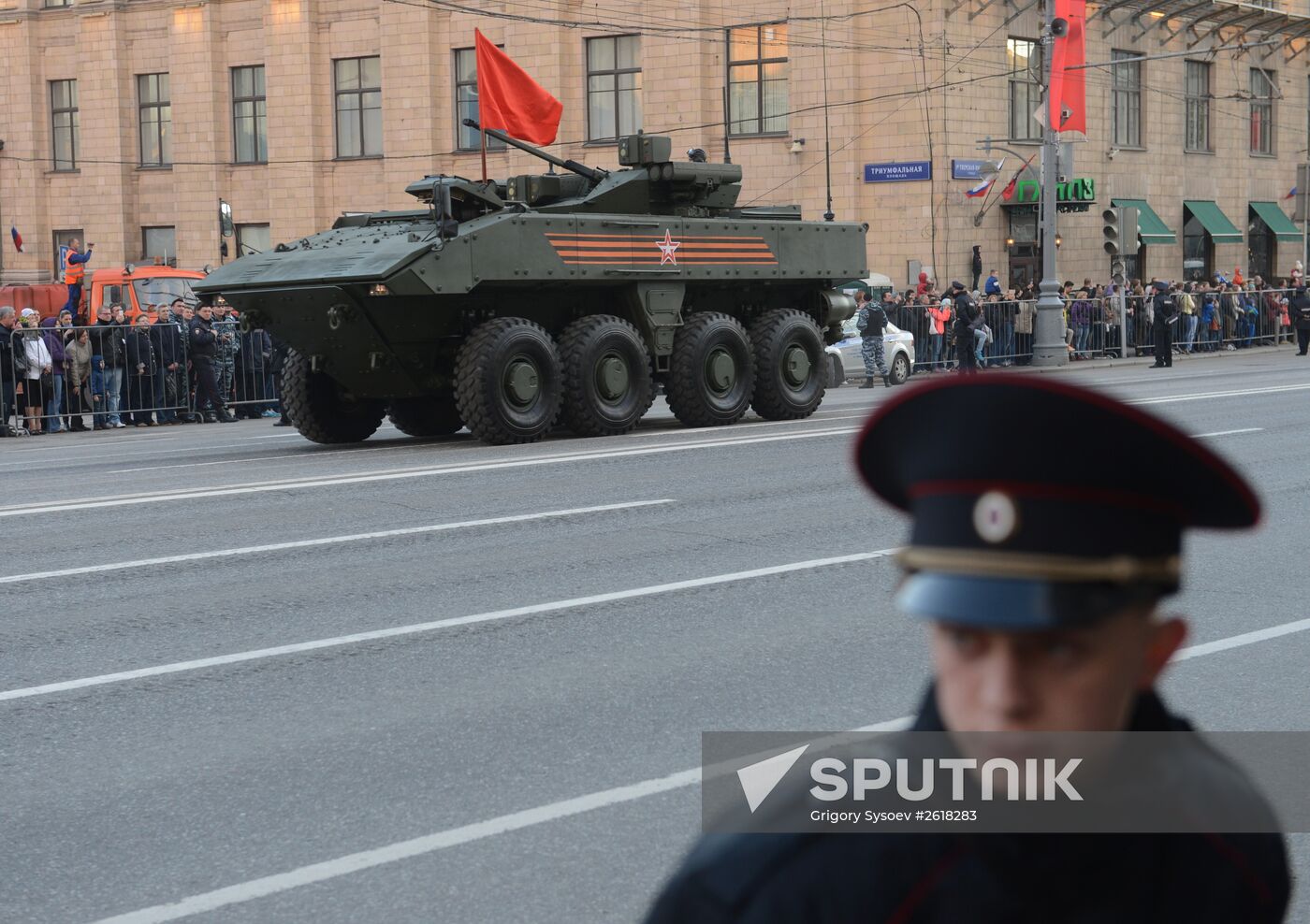 Moscow. Rehearsal for parade marking 70th anniversary of victory in the Great Patriotic War