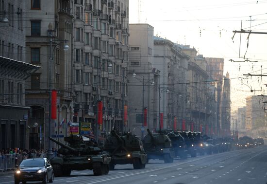 Moscow. Rehearsal for parade marking 70th anniversary of victory in the Great Patriotic War