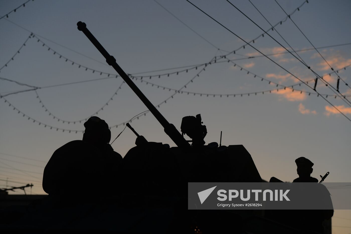 Moscow. Rehearsal for parade marking 70th anniversary of victory in the Great Patriotic War