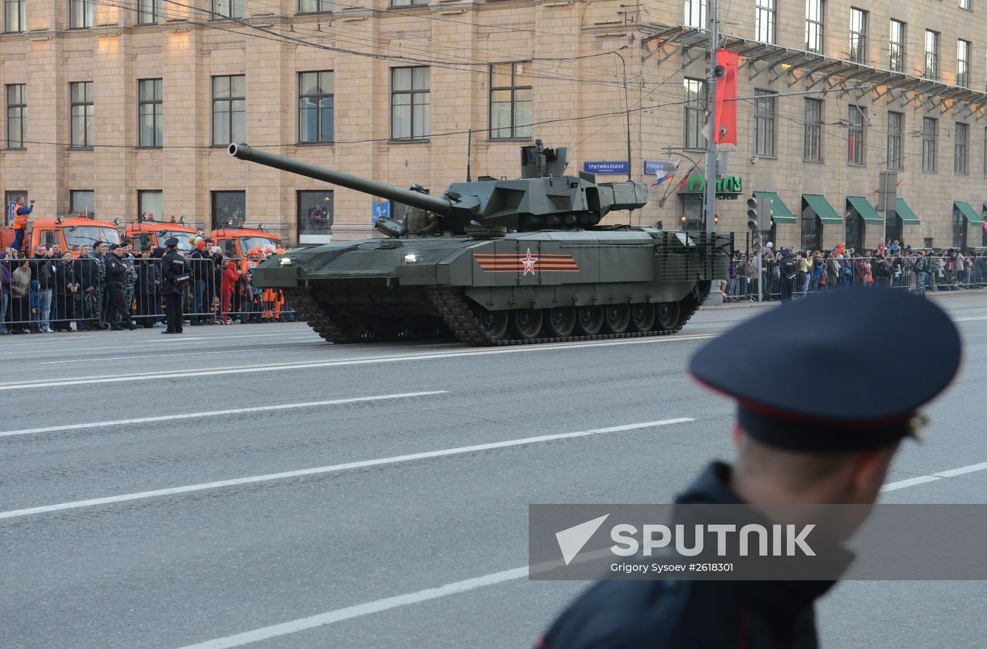 Moscow. Rehearsal for parade marking 70th anniversary of victory in the Great Patriotic War
