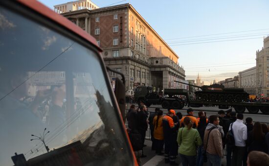 Moscow. Rehearsal for parade marking 70th anniversary of victory in the Great Patriotic War