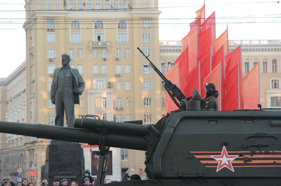 Moscow. Rehearsal for parade marking 70th anniversary of victory in the Great Patriotic War