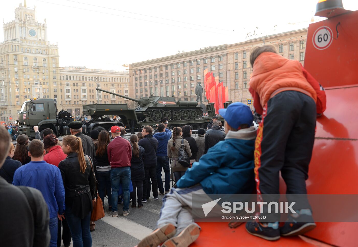 Moscow. Rehearsal for parade marking 70th anniversary of victory in the Great Patriotic War