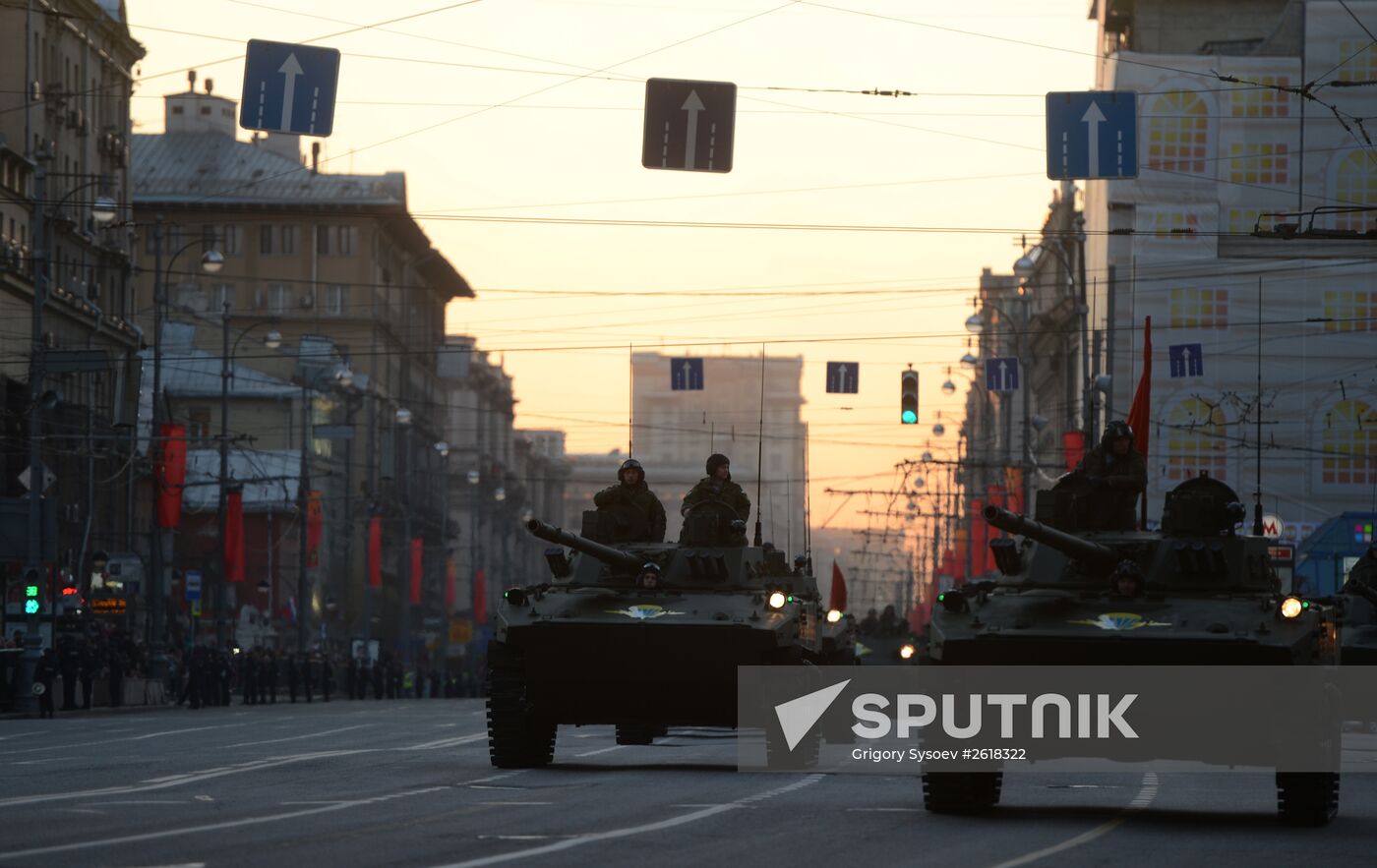 Moscow. Rehearsal for parade marking 70th anniversary of victory in the Great Patriotic War