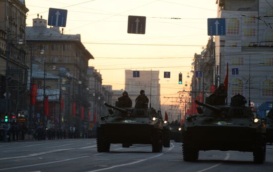 Moscow. Rehearsal for parade marking 70th anniversary of victory in the Great Patriotic War