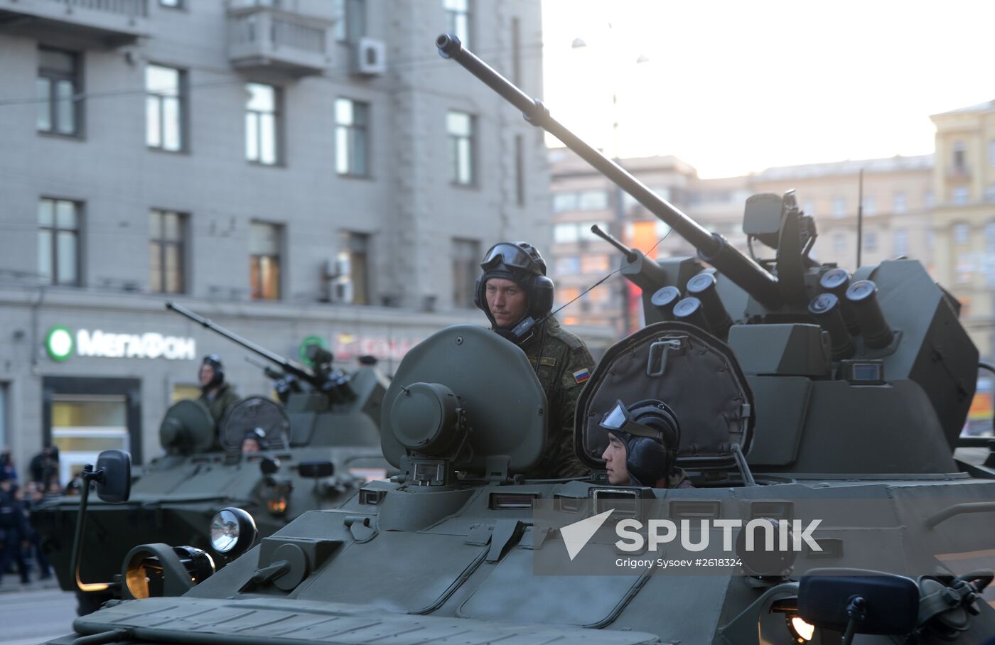 Moscow. Rehearsal for parade marking 70th anniversary of victory in the Great Patriotic War
