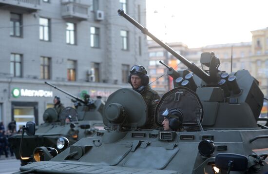 Moscow. Rehearsal for parade marking 70th anniversary of victory in the Great Patriotic War
