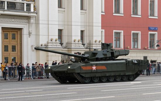 Moscow. Rehearsal for parade marking 70th anniversary of victory in the Great Patriotic War