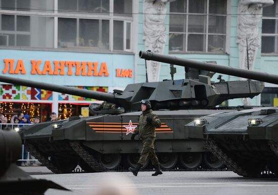 Moscow. Rehearsal for parade marking 70th anniversary of victory in the Great Patriotic War