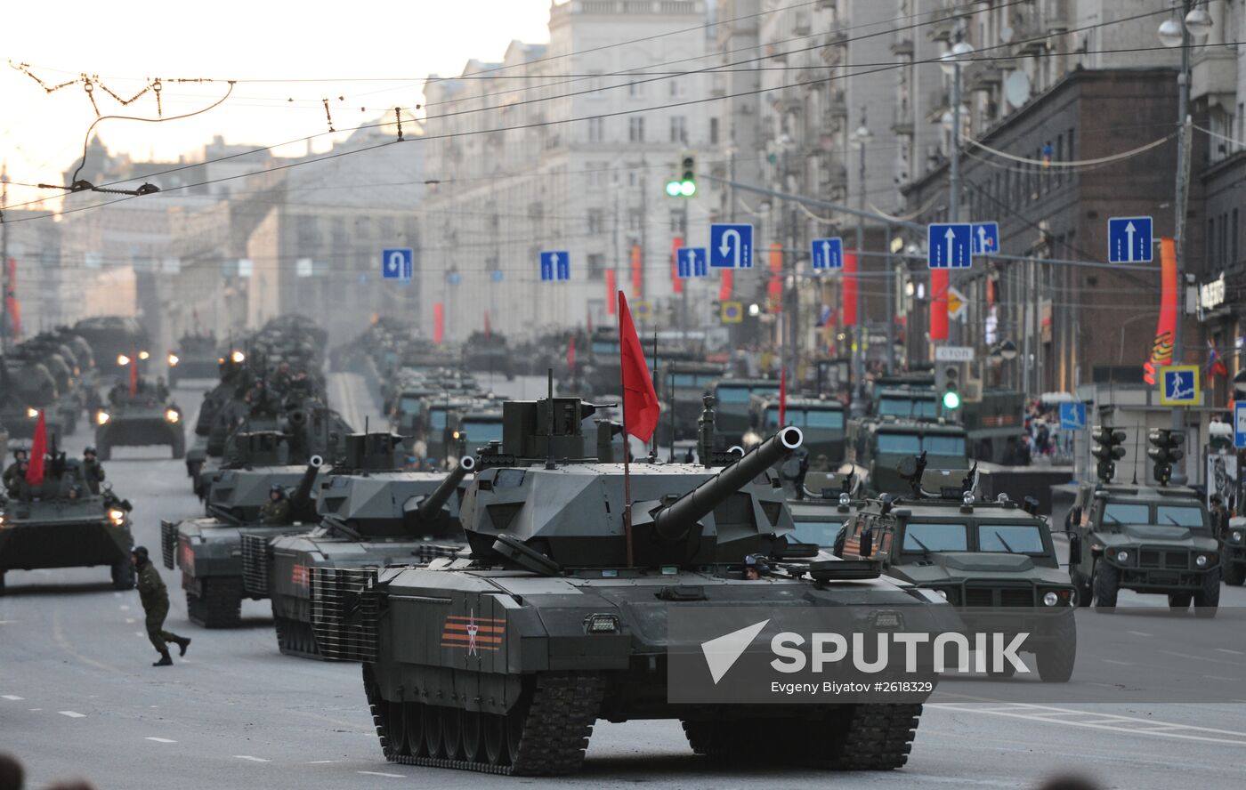 Moscow. Rehearsal for parade marking 70th anniversary of victory in the Great Patriotic War