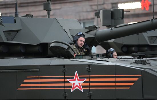 Moscow. Rehearsal for parade marking 70th anniversary of victory in the Great Patriotic War