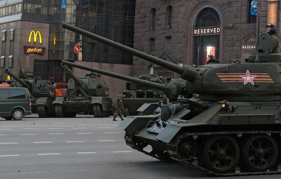 Moscow. Rehearsal for parade marking 70th anniversary of victory in the Great Patriotic War