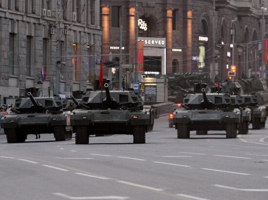 Moscow. Rehearsal for parade marking 70th anniversary of victory in the Great Patriotic War