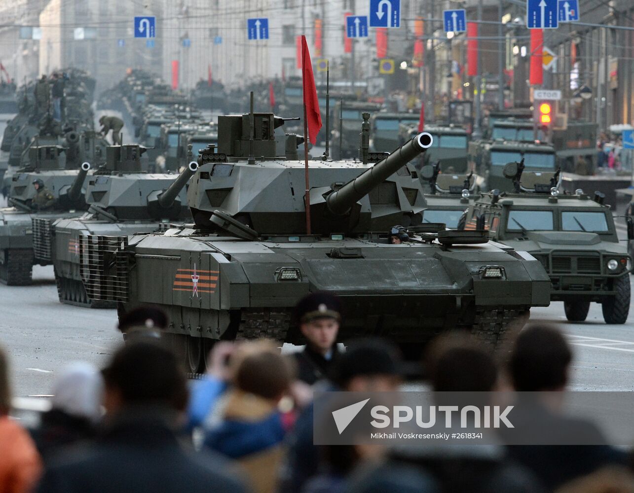 Moscow. Rehearsal for parade marking 70th anniversary of victory in the Great Patriotic War