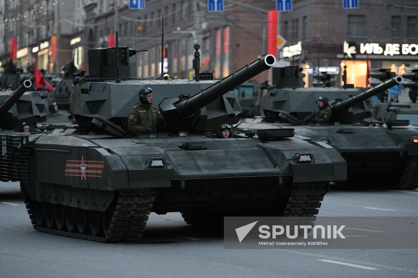 Moscow. Rehearsal for parade marking 70th anniversary of victory in the Great Patriotic War