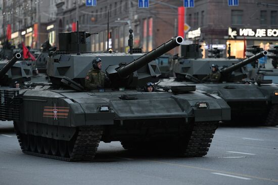 Moscow. Rehearsal for parade marking 70th anniversary of victory in the Great Patriotic War